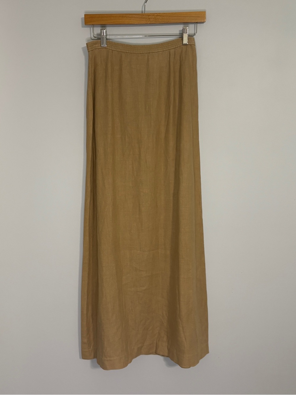 VTG Banana Republic Tan Maxi Skirt 100% Linen Minimalist Classic Y2K Size 4